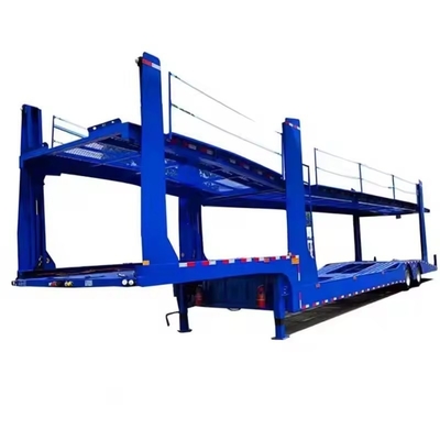 Medium Duty 2 Axles Single Wheeler Transport SUV Skeleton Flatbed Self Dump Tipping Car Carrier Truck Semi-trailer