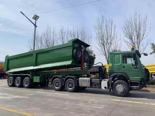 Capacità del motore 4-6L 6×4 ruota motrice in forma di U rimorchio a capovolgimento posteriore semirimorchio