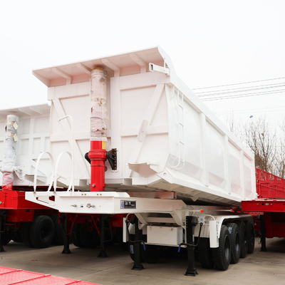 351-450hp Mezzo tubo retro Dump Truck rimorchio Tipper Semi rimorchio con 4 assi 40cbm 80tons