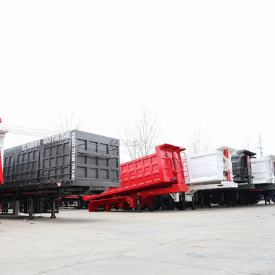 351-450hp Mezzo tubo retro Dump Truck rimorchio Tipper Semi rimorchio con 4 assi 40cbm 80tons