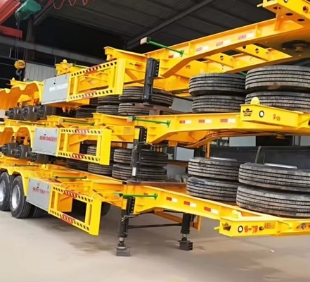 Capacità di carico di 50 tonnellate 40 FT Semi-remolchi con telaio a scheletro per il trasporto di container