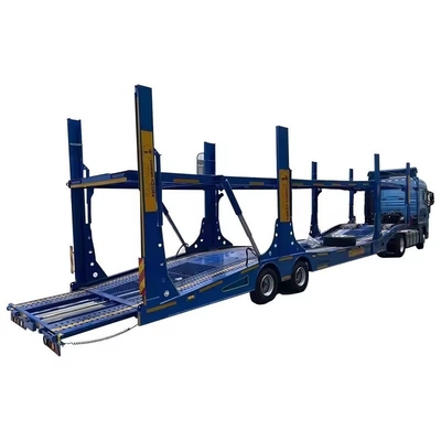 Medium Duty 2 Axles Single Wheeler Transport SUV Skeleton Flatbed Self Dump Tipping Car Carrier Truck Semi-trailer