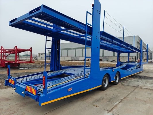 Medium Duty 2 Axles Single Wheeler Transport SUV Skeleton Flatbed Self Dump Tipping Car Carrier Truck Semi-trailer