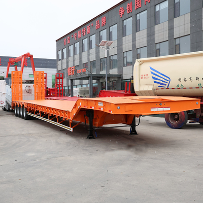 Capacità di carico di 50 T 3 4 Asse Low Bed Loader Gooseneck Lowboy Semi Truck Trailer con 1