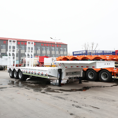 Capacità di carico di 50 T 3 4 Asse Low Bed Loader Gooseneck Lowboy Semi Truck Trailer con 1
