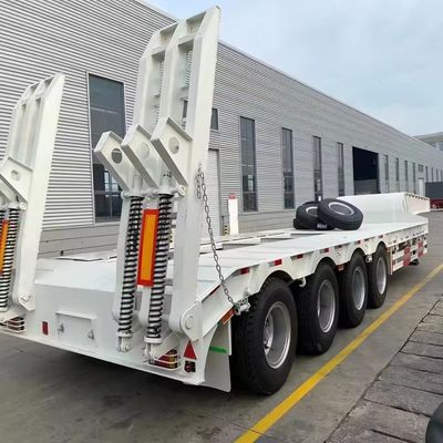 4 assi caricatore a letto basso escavatore a letto basso rimorchio collo di gallina lowboy semi-camion rimorchio