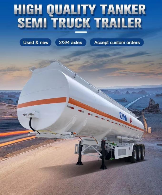 45m³ 3 Axle Oil Tank Trailer Used Truck Trailer Liquid Transport Semi Trailer for Sale